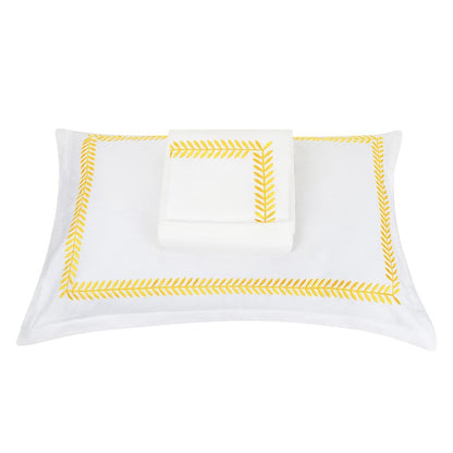 Ash Tree - Cotton Sateen Embroidered Edge Duvet Cover Sets
