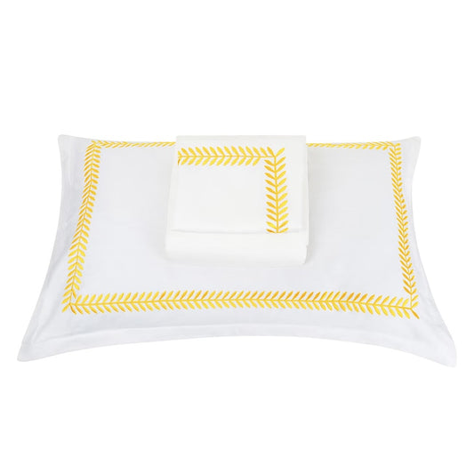 Ash Tree - Pure Linen Embroidered Edge Duvet Cover Sets