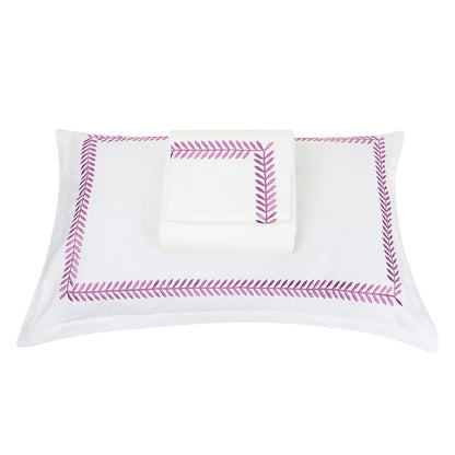 Ash Tree - Cotton Sateen Embroidered Edge Duvet Cover Sets