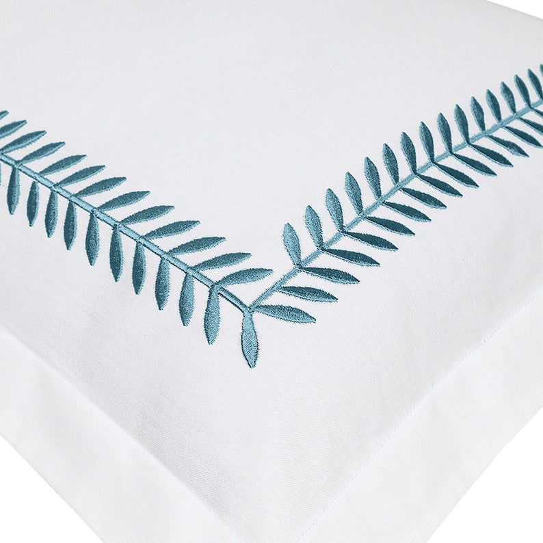 Ash Tree - Cotton Sateen Embroidered Edge Duvet Cover Sets