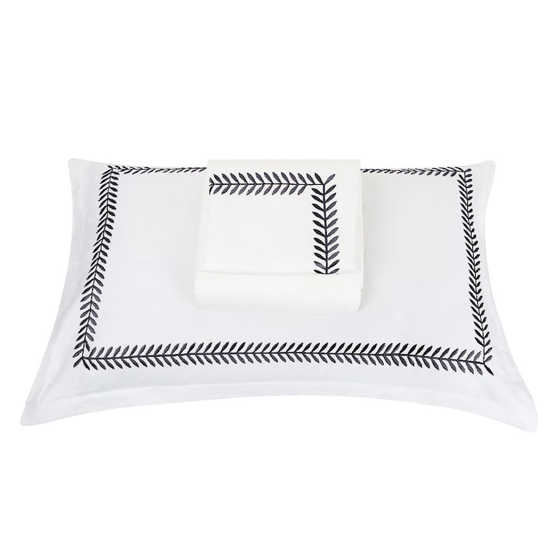 Ash Tree - Cotton Sateen Embroidered Edge Duvet Cover Sets