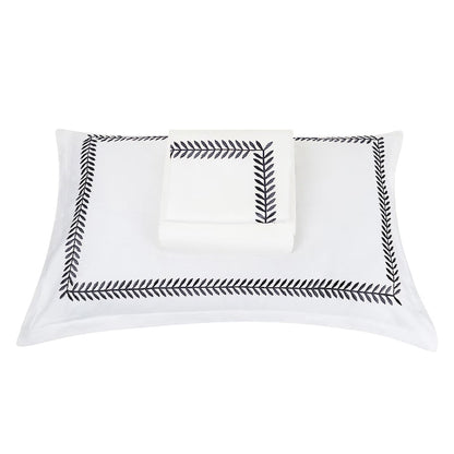 Ash Tree - Cotton Sateen Embroidered Edge Duvet Cover Sets