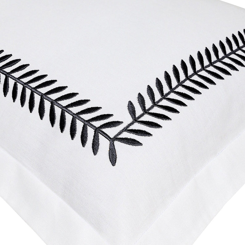 Ash Tree - Cotton Sateen Embroidered Edge Duvet Cover Sets