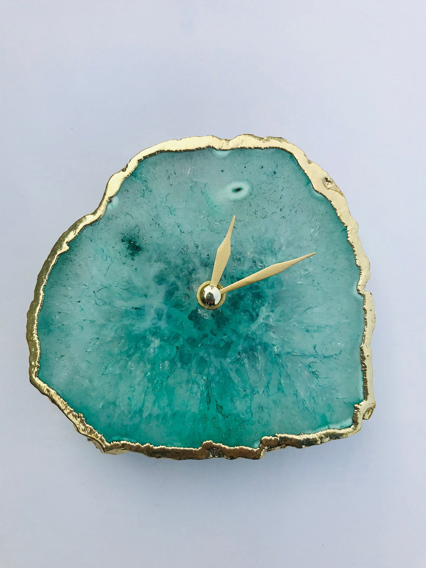 Aqua Agate Desk/Wall Clock/Personalised Momento