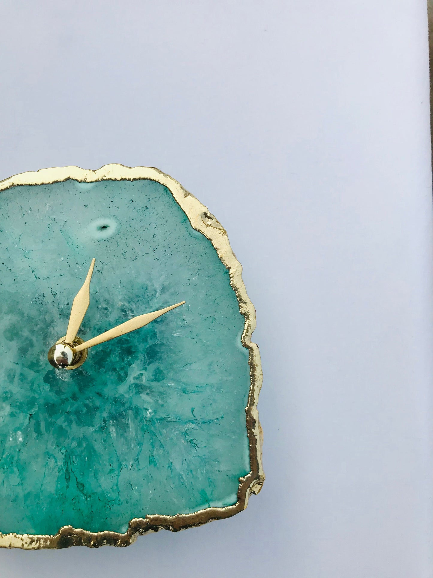Aqua Agate Desk/Wall Clock/Personalised Momento