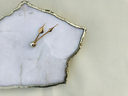 White Agate Large Wall/Table Clock/Personalised Momento