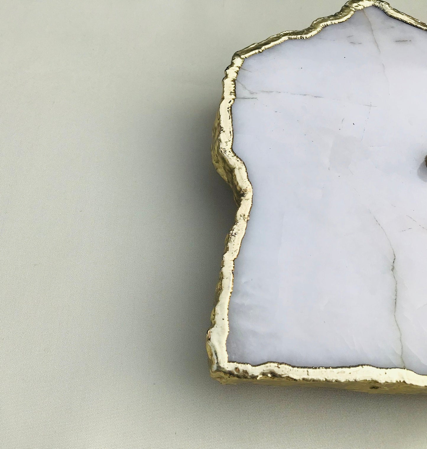 White Agate Large Wall/Table Clock/Personalised Momento