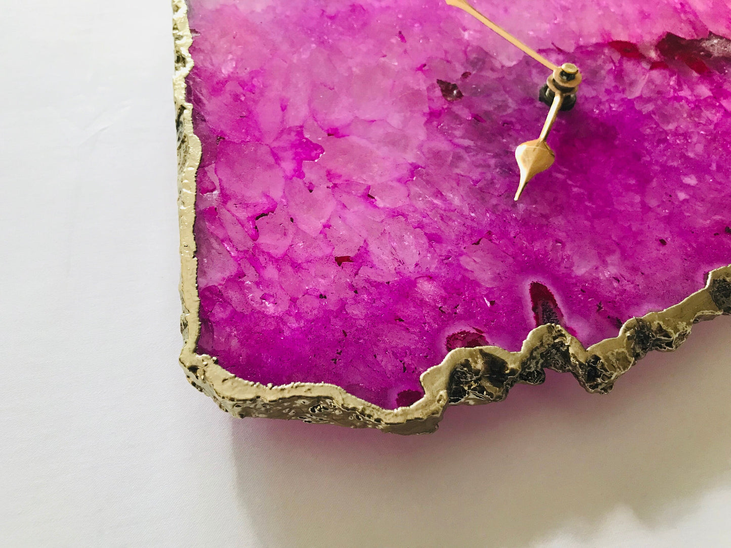 Pink Agate Large Wall/Table Clock/Personalised Momento