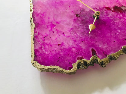 Pink Agate Large Wall/Table Clock/Personalised Momento