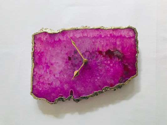 Pink Agate Large Wall/Table Clock/Personalised Momento