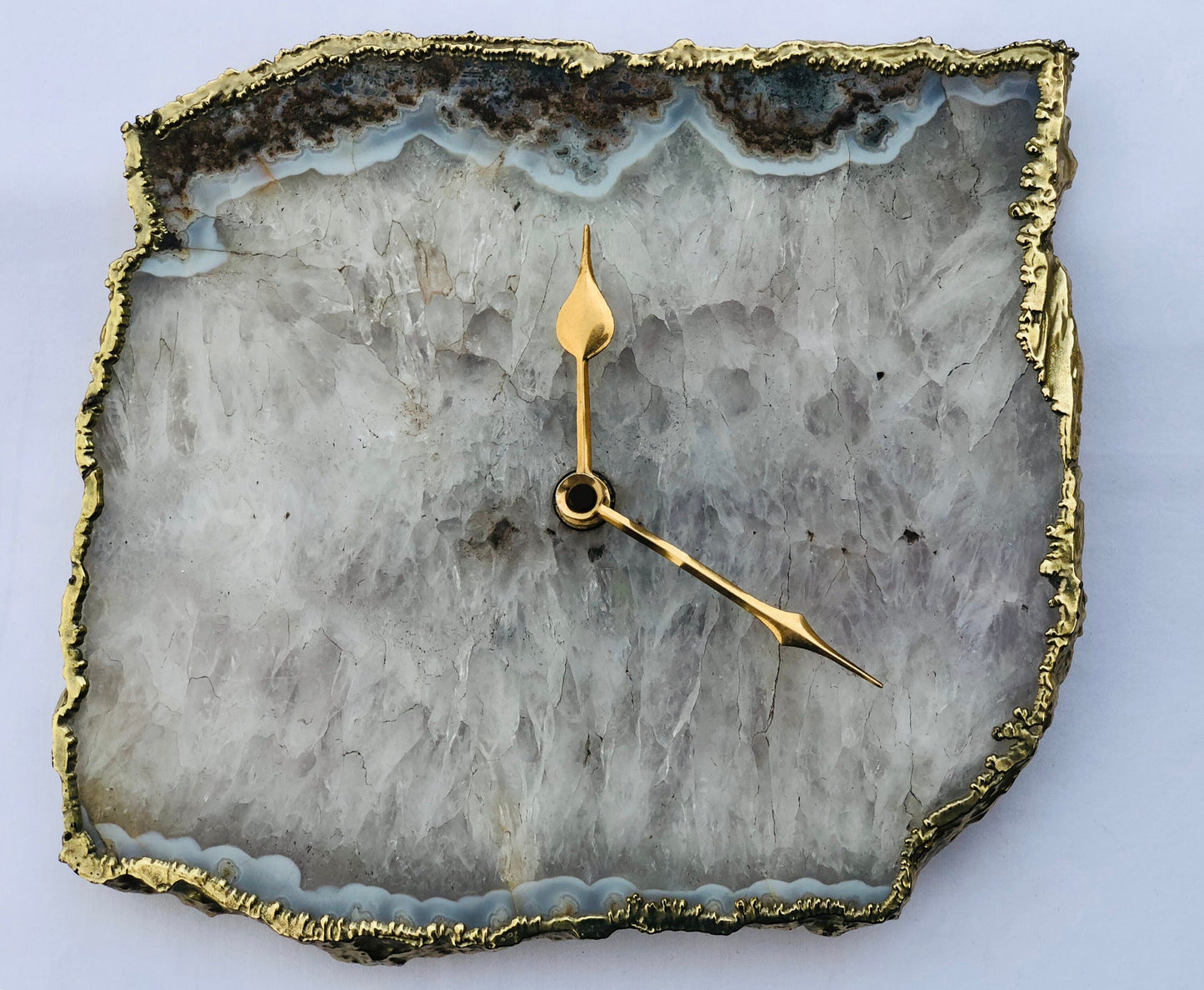 Grey Agate Large Wall/Desk Clock/Personalised Momento