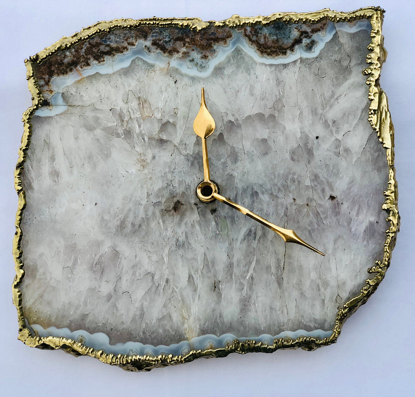 Grey Agate Large Wall/Desk Clock/Personalised Momento