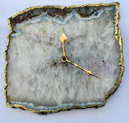 Grey Agate Large Wall/Desk Clock/Personalised Momento