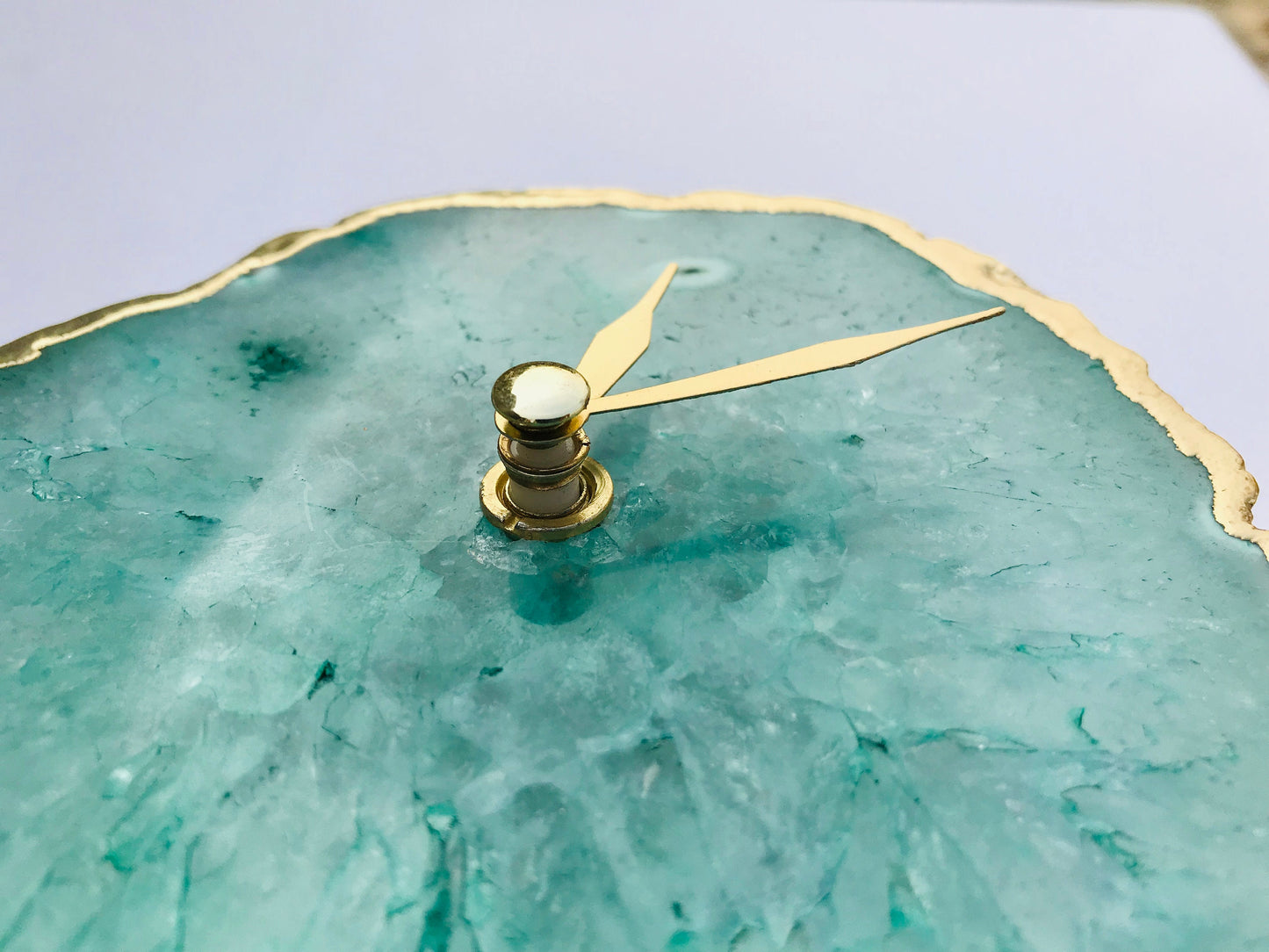 Aqua Agate Desk/Wall Clock/Personalised Momento