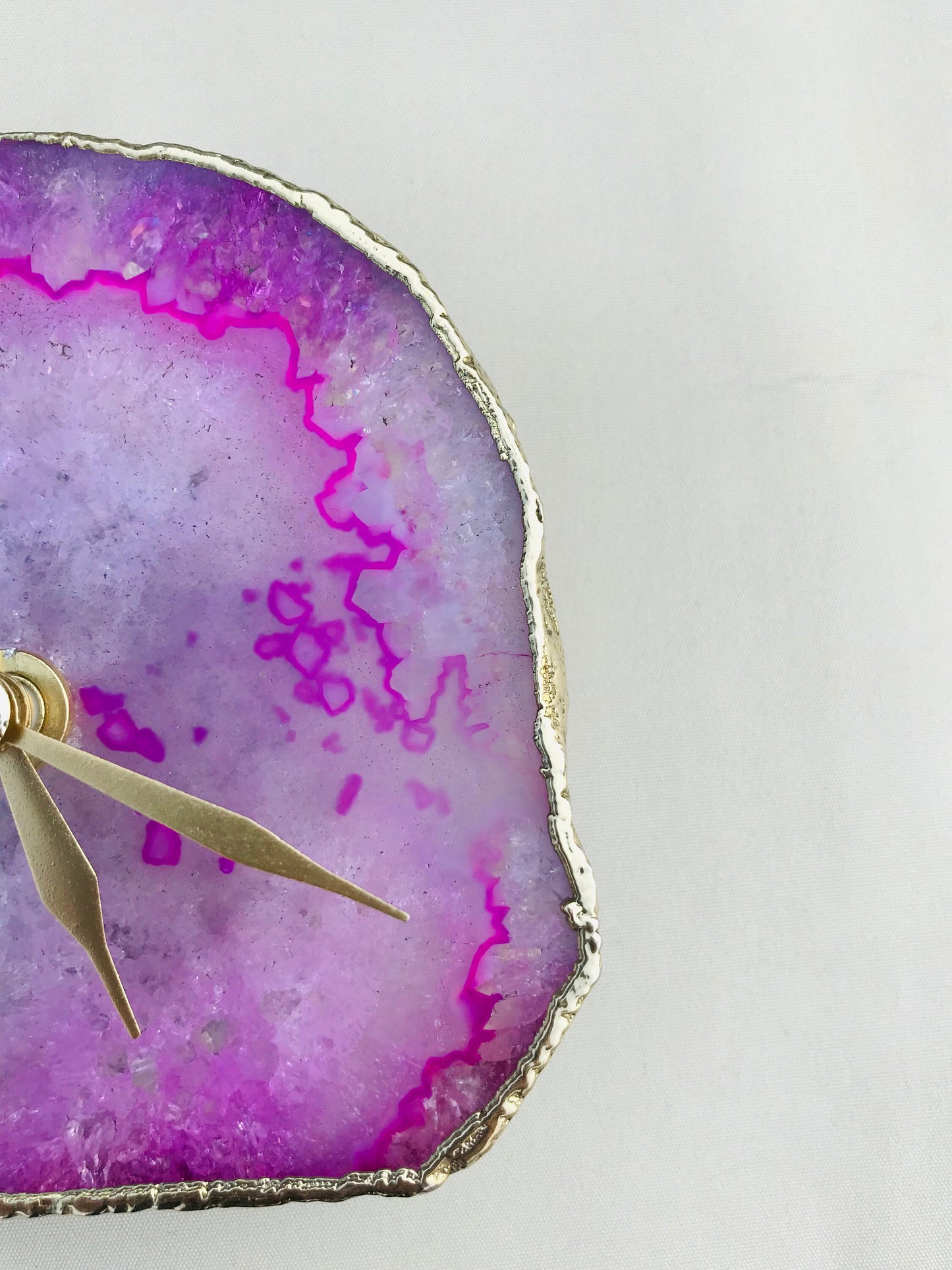 Pink Agate Desk/Wall Clock/Personalised Momento