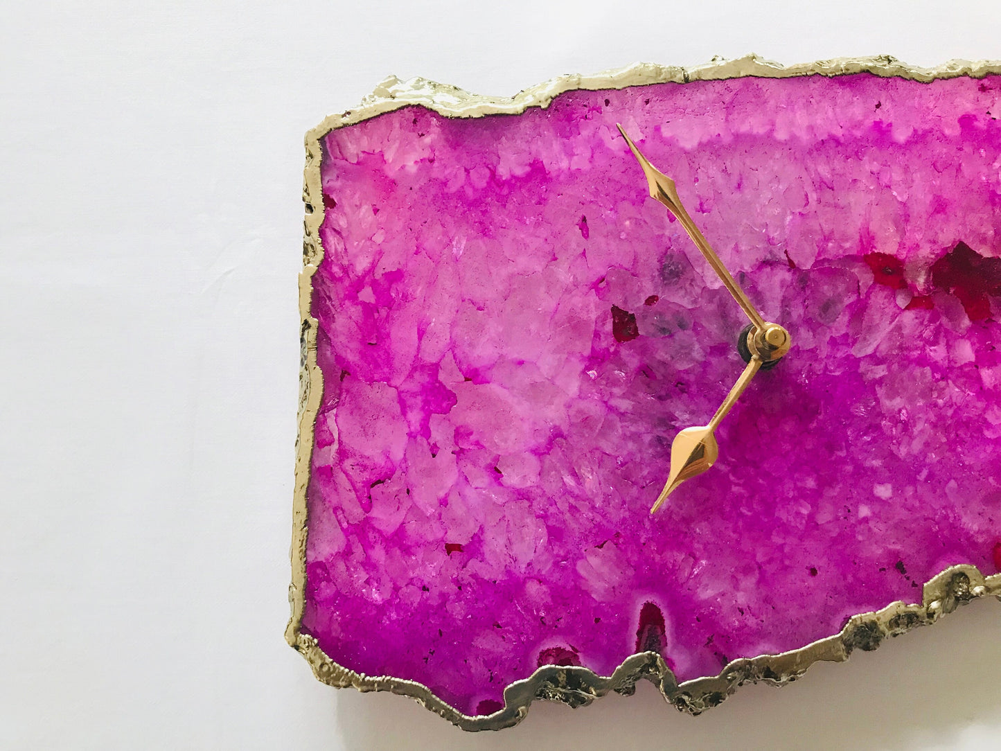 Pink Agate Large Wall/Table Clock/Personalised Momento