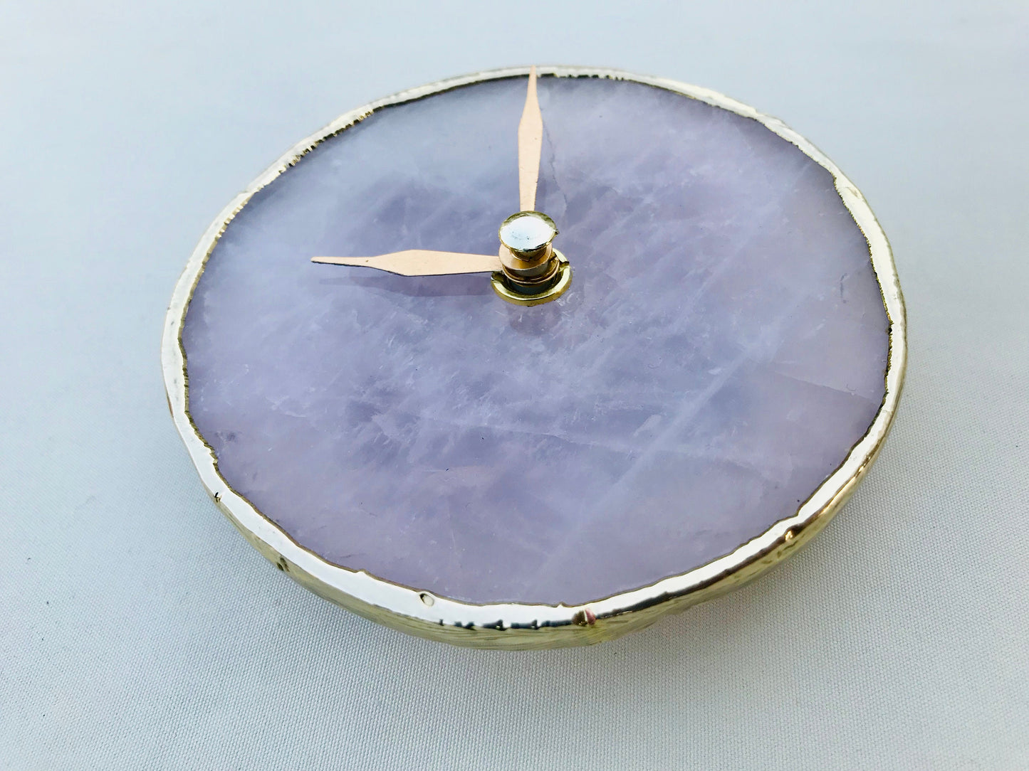 Rose Quartz Agate Desk/wall Clock/Personalised Momento