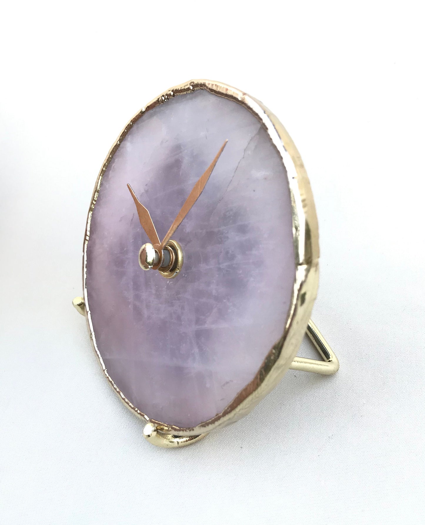 Rose Quartz Agate Desk/wall Clock/Personalised Momento