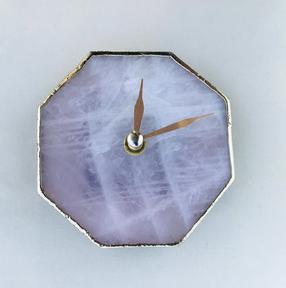 Rose Quartz Octagon Wall/Desk Clock/Personalised Momento