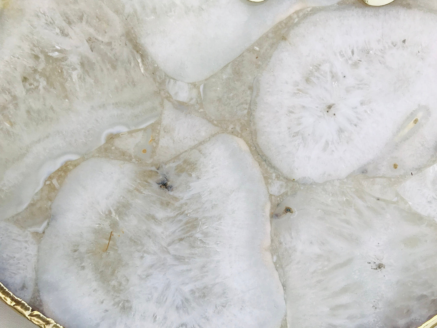 Large White Crystal Agate Wall Clock/Personalised Momento