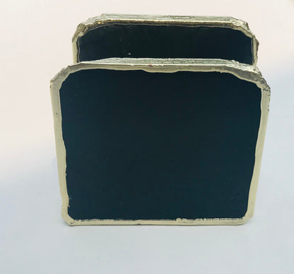 Black Agate Napkin Holder/Natural Stone Napkin Holder/Paper Napkin Holder/Desk Napkin Holder/Picnic Holder