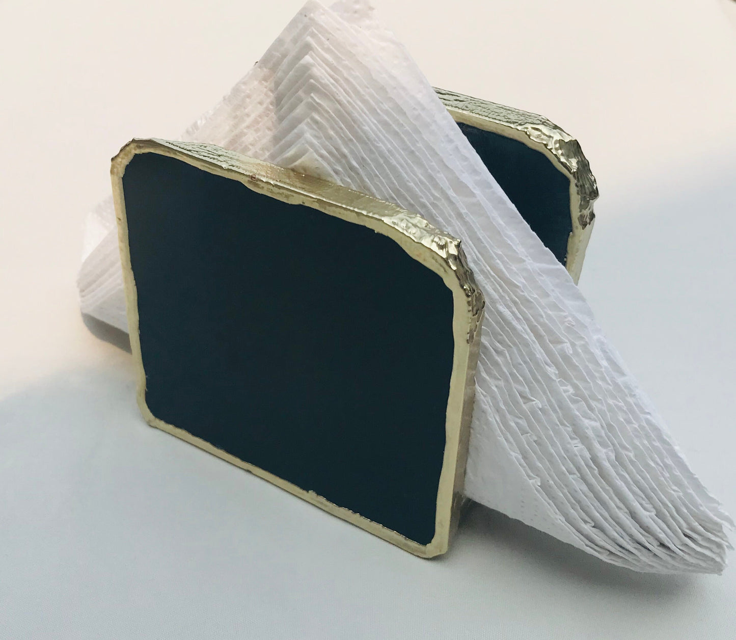 Black Agate Napkin Holder/Natural Stone Napkin Holder/Paper Napkin Holder/Desk Napkin Holder/Picnic Holder