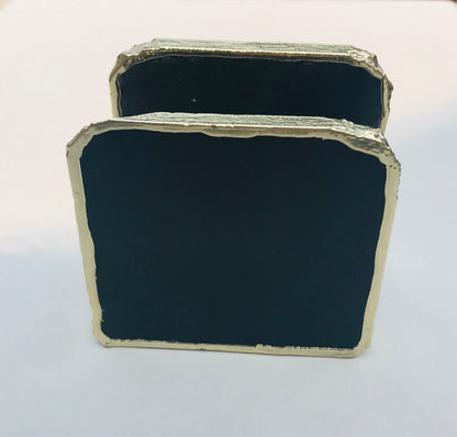 Black Agate Napkin Holder/Natural Stone Napkin Holder/Paper Napkin Holder/Desk Napkin Holder/Picnic Holder