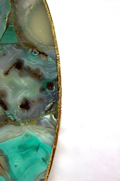 Light Green Agate Wall Clock | Circular