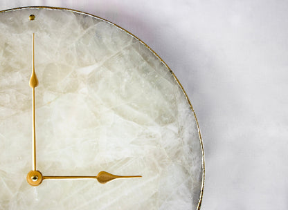 White Agate Wall Clock | Circular