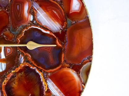 Red Agate Wall Clock | Circular