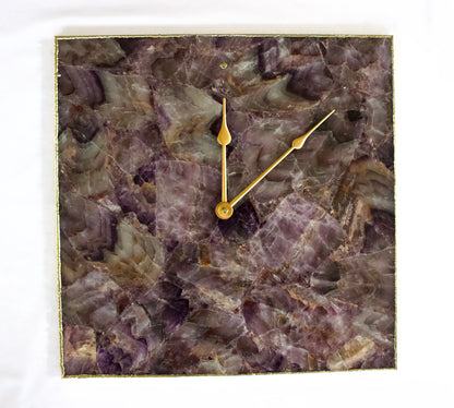 Amethyst Agate Wall Clock | Square