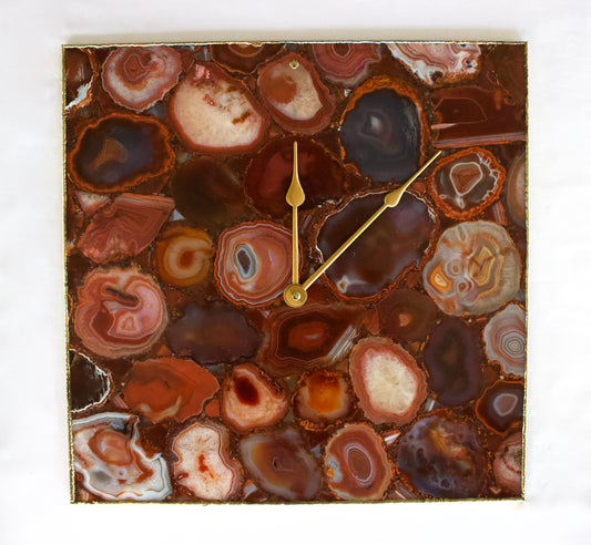 Red Agate Wall Clock | Square