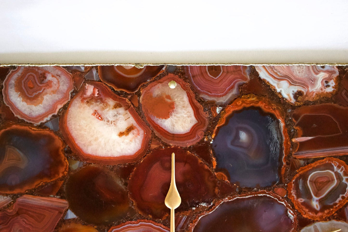 Red Agate Wall Clock | Square