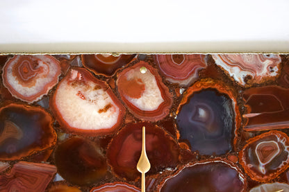 Red Agate Wall Clock | Square