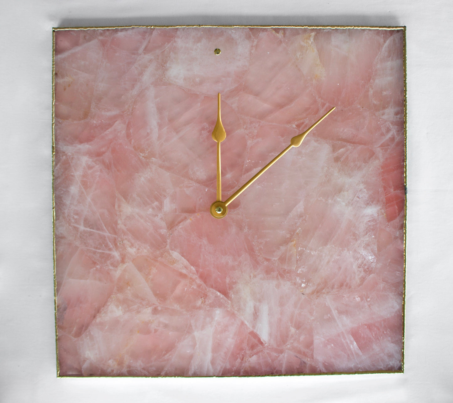 Rose Quartz Agate Wall Clock | Square | Pink