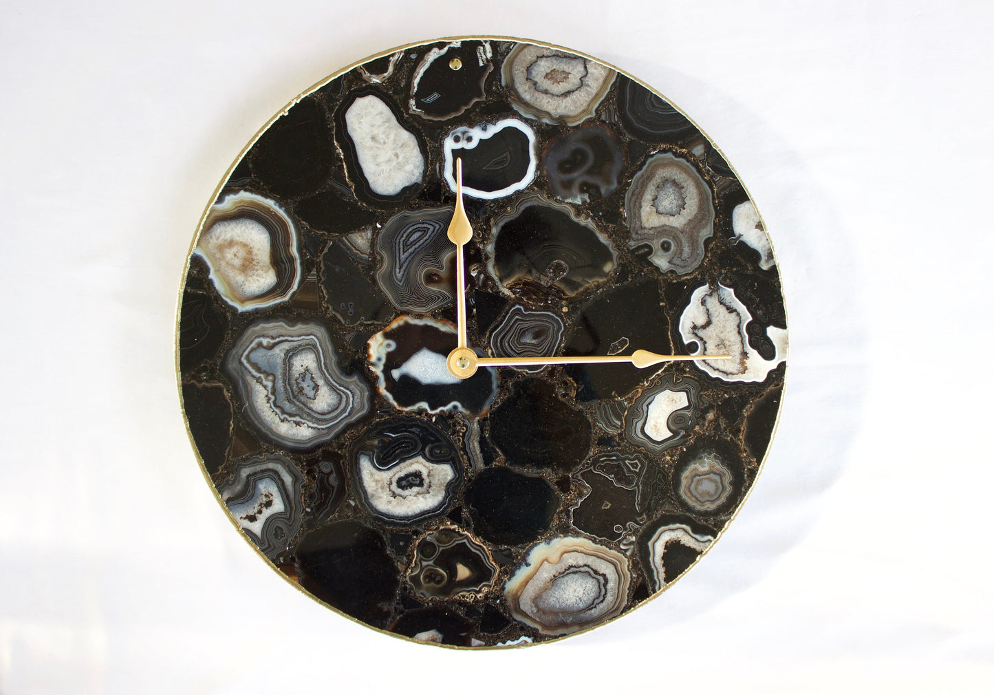 Black Agate Wall Clock | Circular