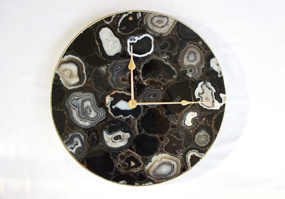 Black Agate Wall Clock | Circular