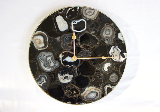 Black Agate Wall Clock | Circular
