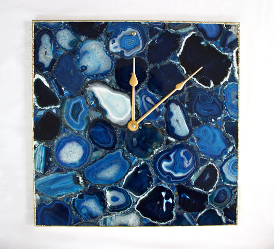Blue Agate Wall Clock | Square