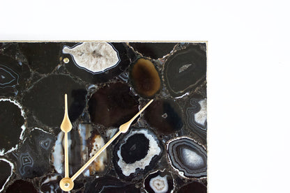 Black Agate Wall Clock | Square