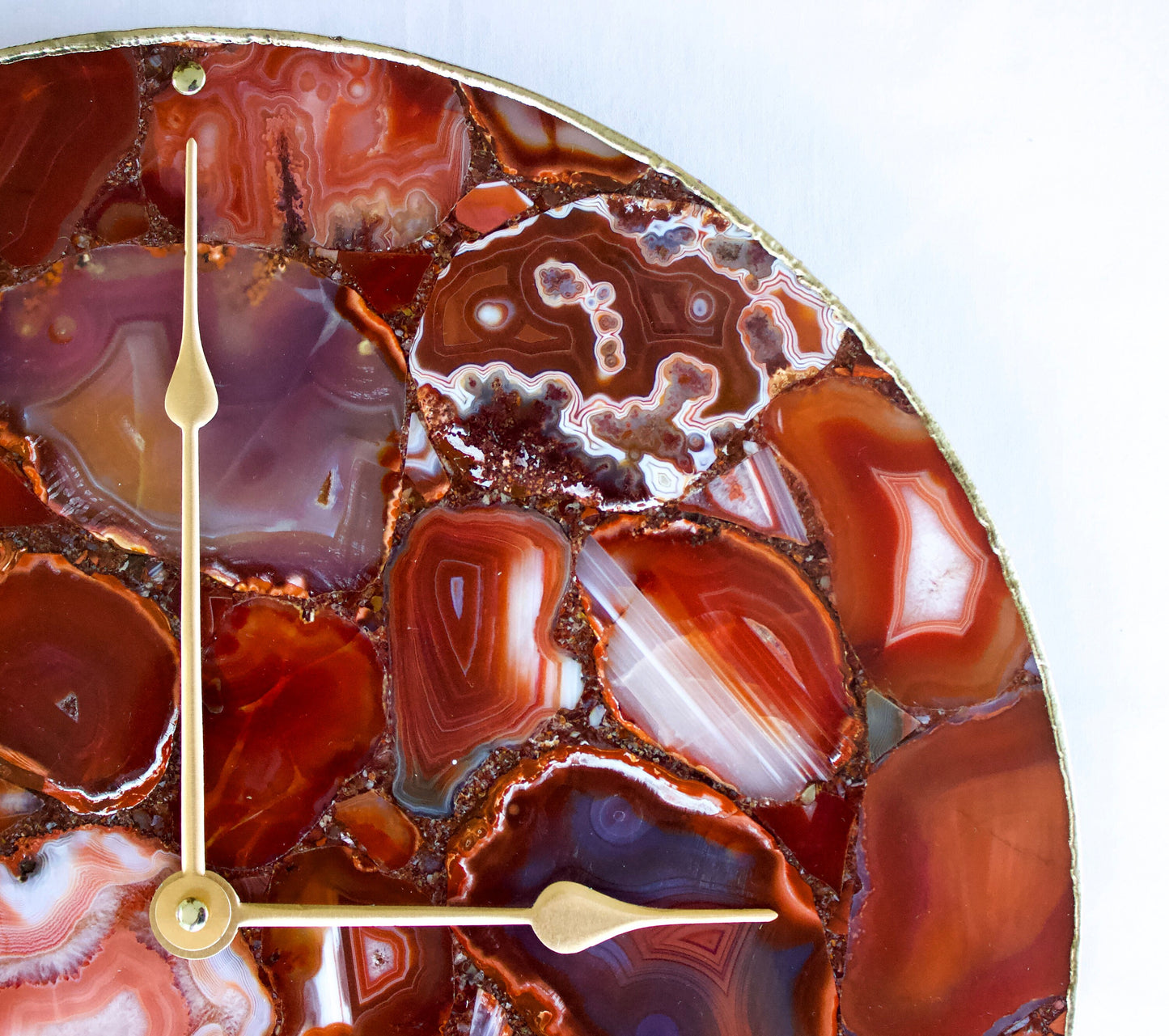 Red Agate Wall Clock | Circular