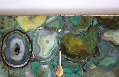 Light Green Agate Wall Clock | Square