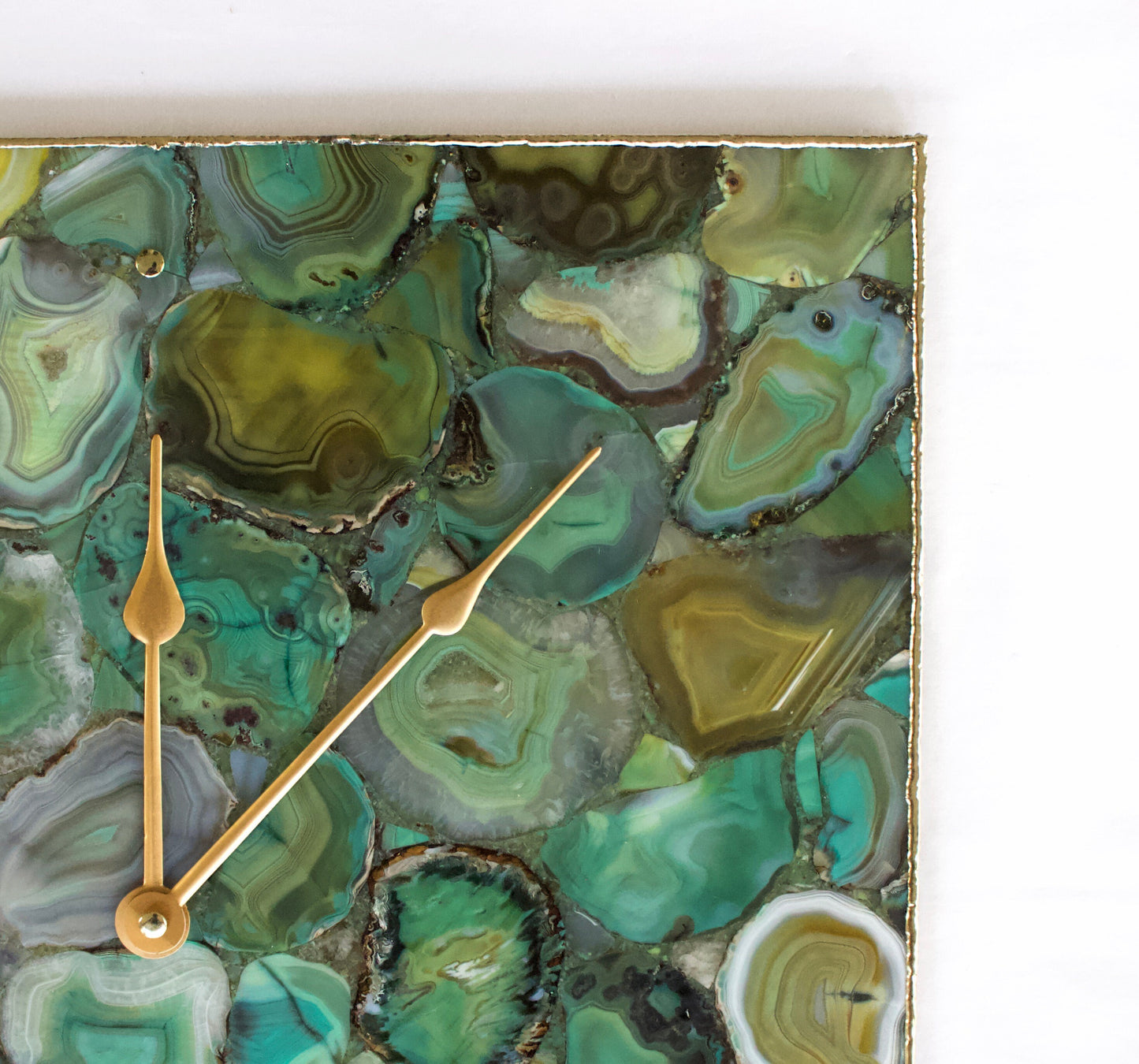 Light Green Agate Wall Clock | Square