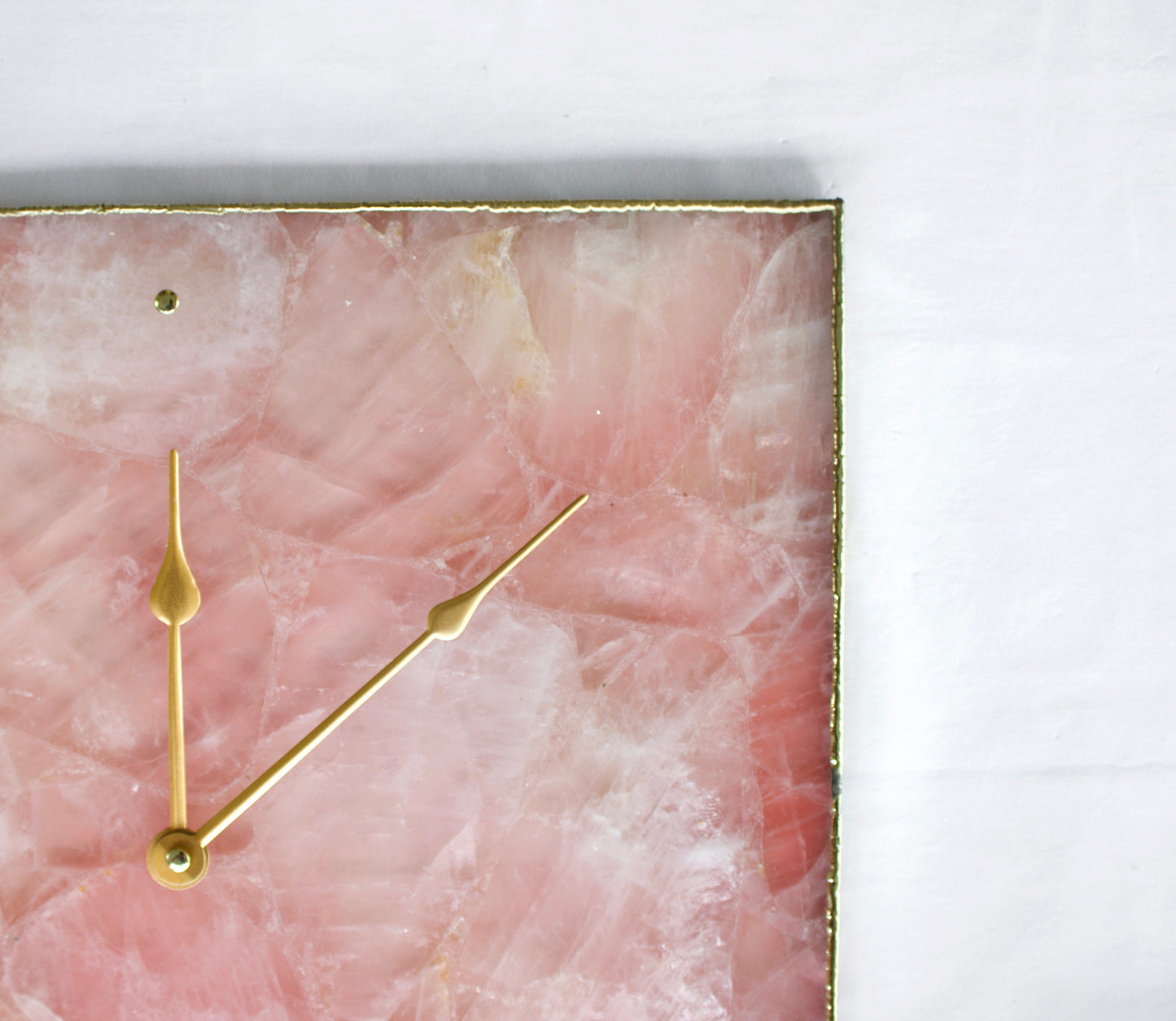 Rose Quartz Agate Wall Clock | Square | Pink