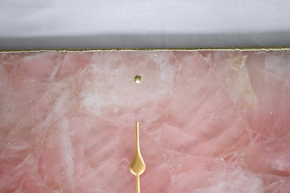 Rose Quartz Agate Wall Clock | Square | Pink