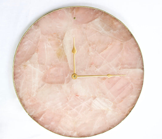 Rose Quartz Agate Wall Clock | Circular