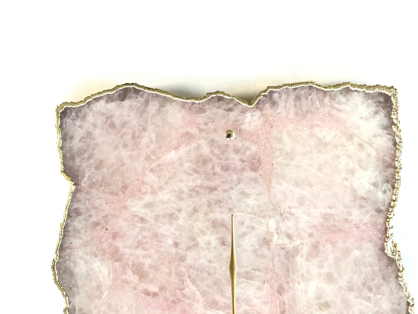 Large Rose Quartz Agate Wall Clock/Personalised Momento/10"x15"
