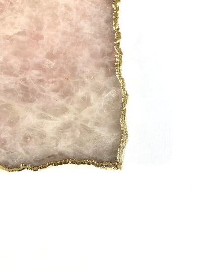 Large Rose Quartz Agate Wall Clock/Personalised Momento/10"x15"