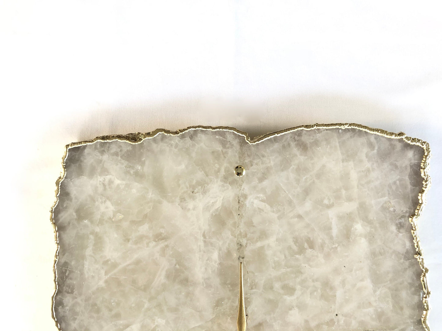 Large White Agate Wall Clock/Personalised Momento/10"x15"
