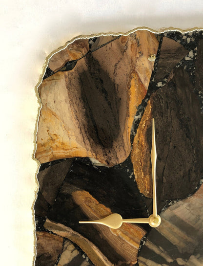 Large Brown Agate Wall Clock/Personalised Momento/10"x15"